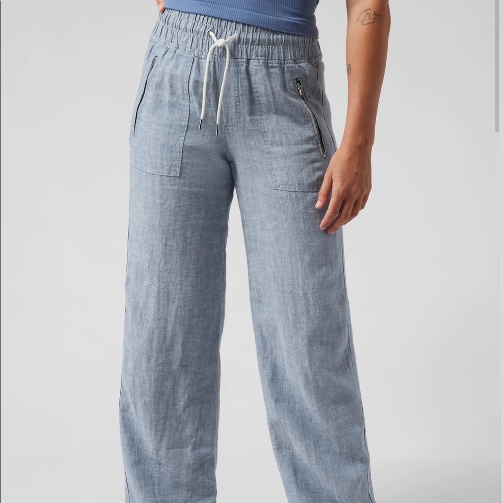 Athleta Cabo Linen Wide Leg Pants